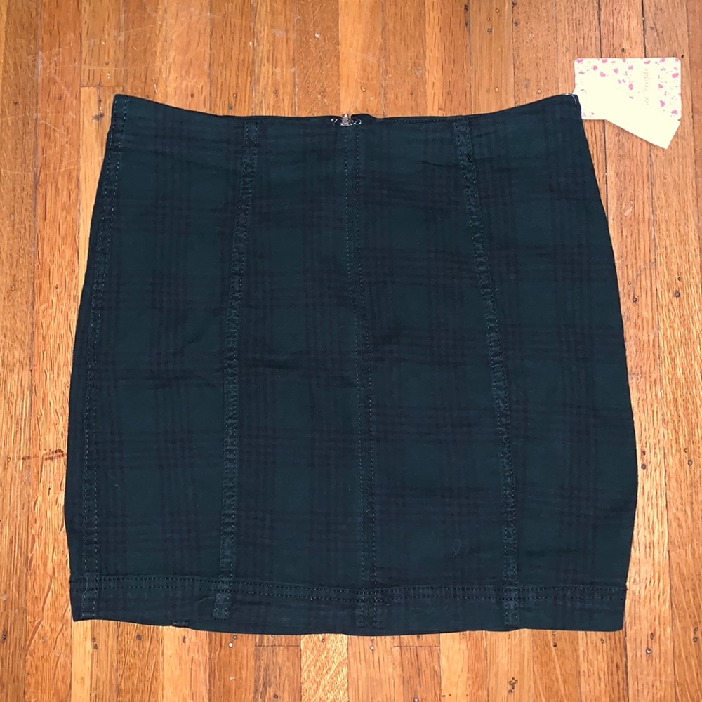 Dark Green Plaid Free People Skirt